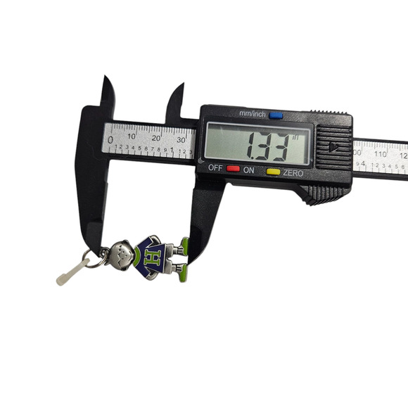 Ganz Pewter Boy Keychain Charm H Initial Blue Green NWOT - Picture 3 of 3